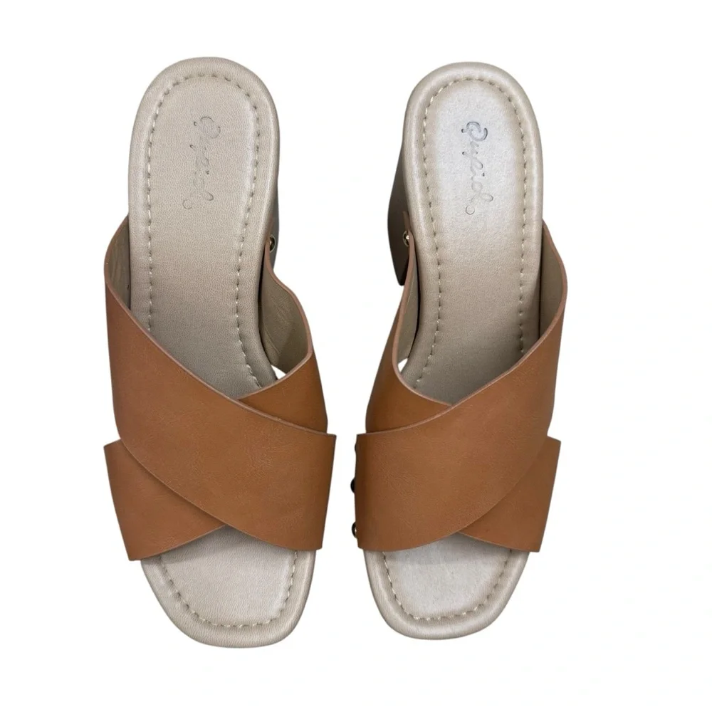 Quipid Brown Platform Women's Sandals size 7 GUC - Picture 1 of 8